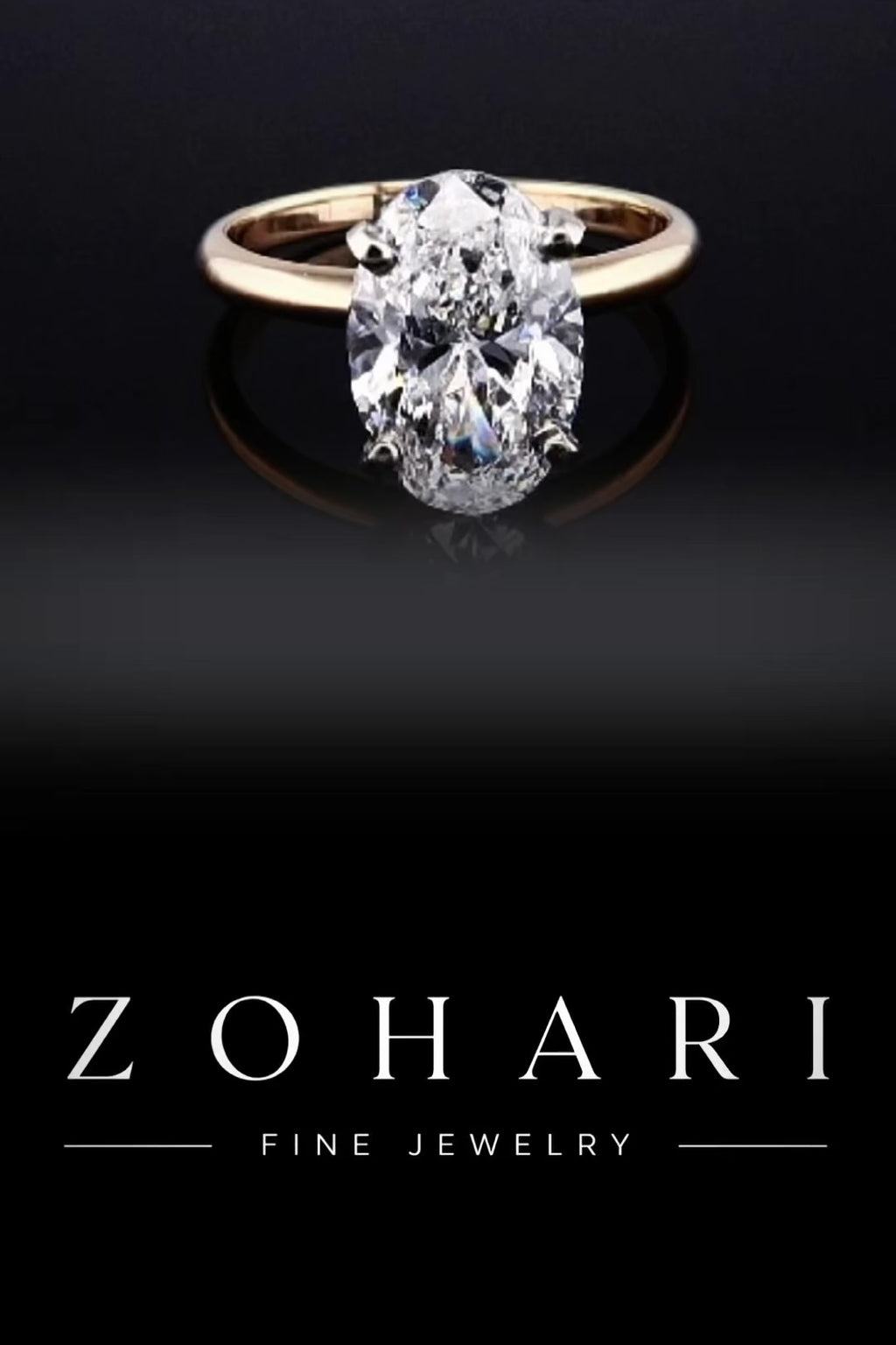 3.01ct Oval Cut Solitaire Lab Grown Engagement Ring