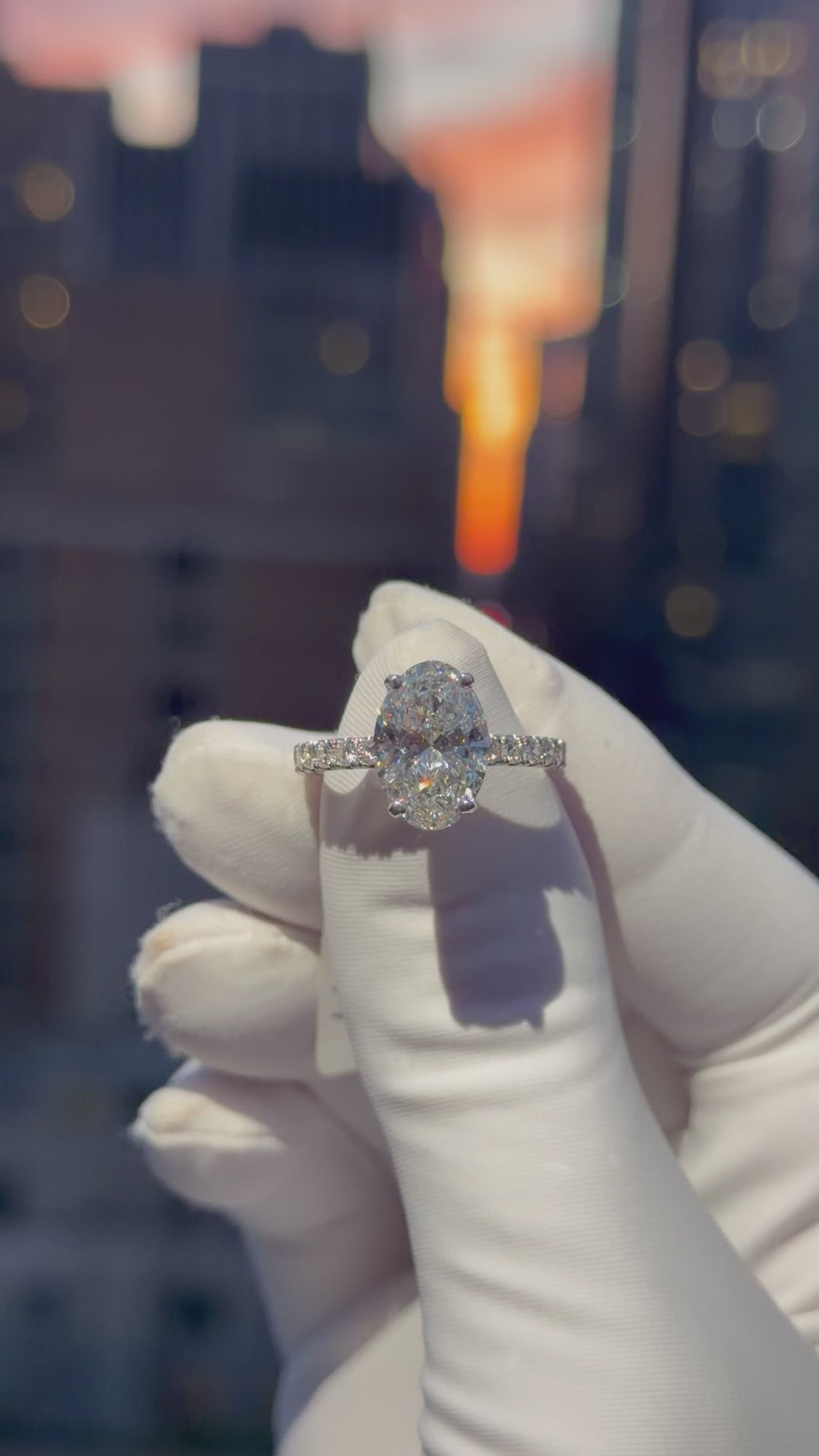 3.02ct Oval Lab Grown Engagement Ring