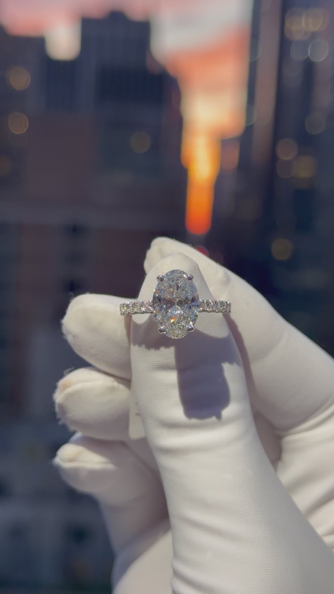 3.02ct Oval Lab Grown Engagement Ring