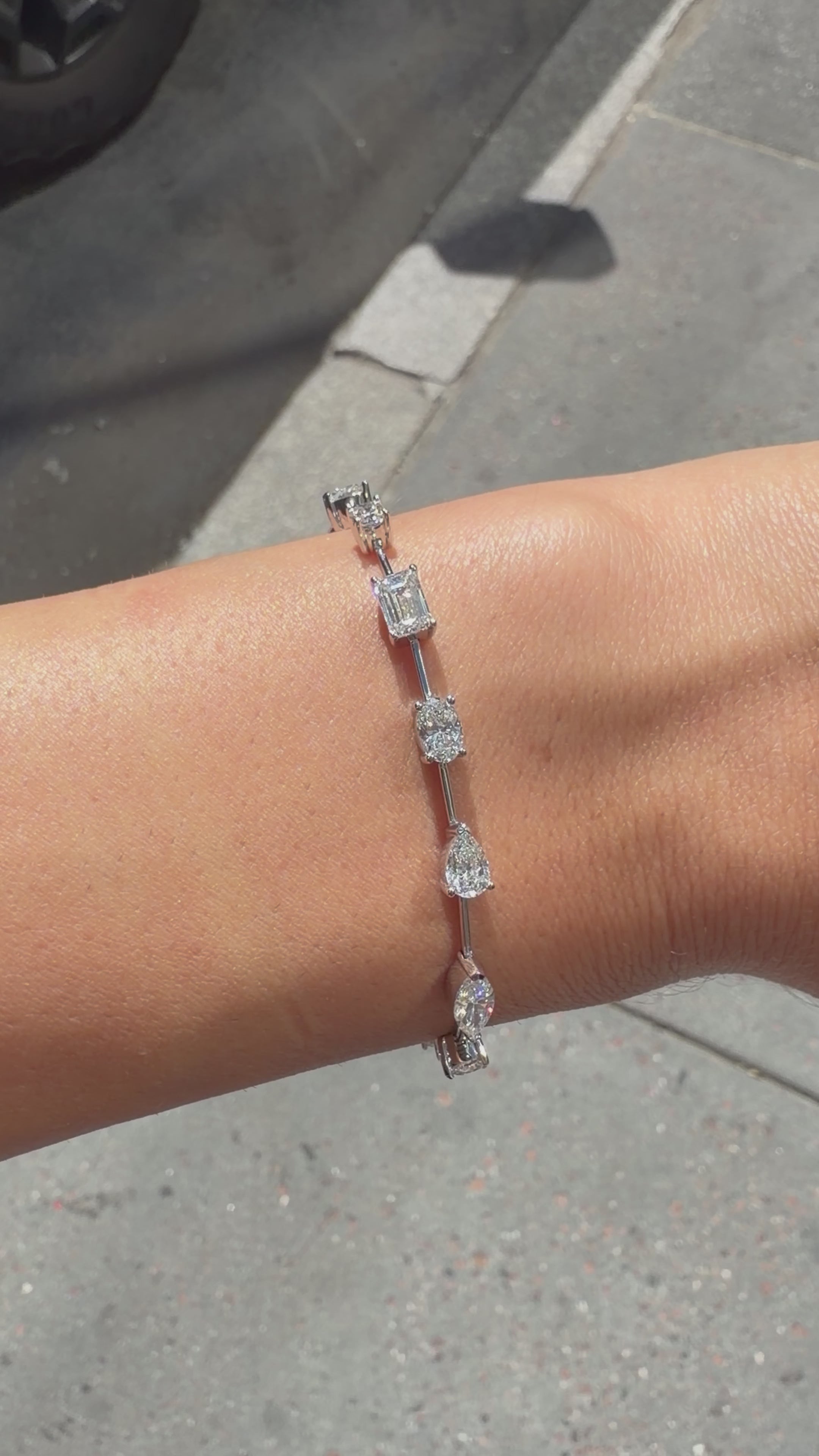 6.70ct Multi-Shape Lab Grown Tennis Bracelet