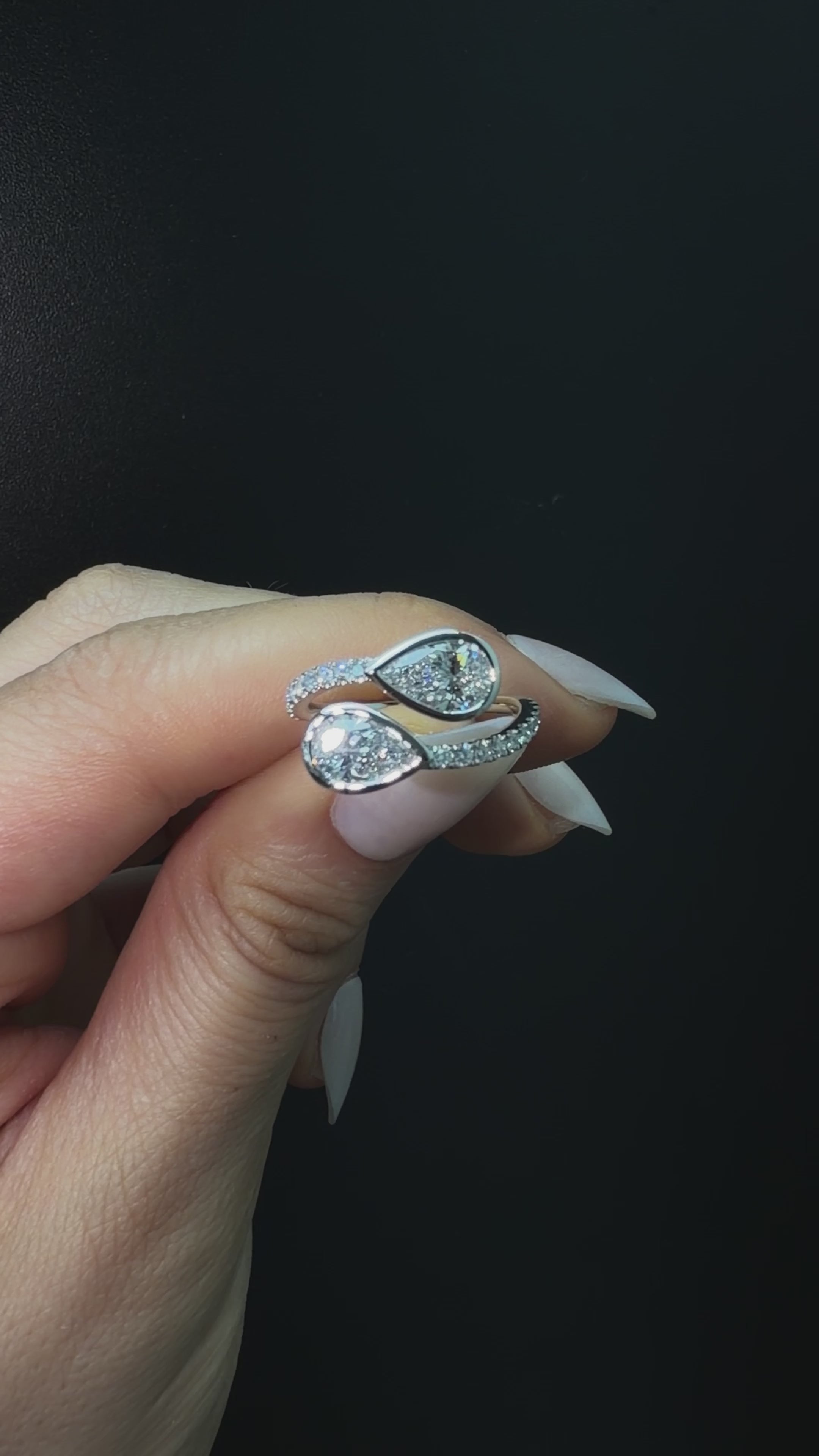 1.20ct Pear Cut Bezel Lab Grown Engagement Ring